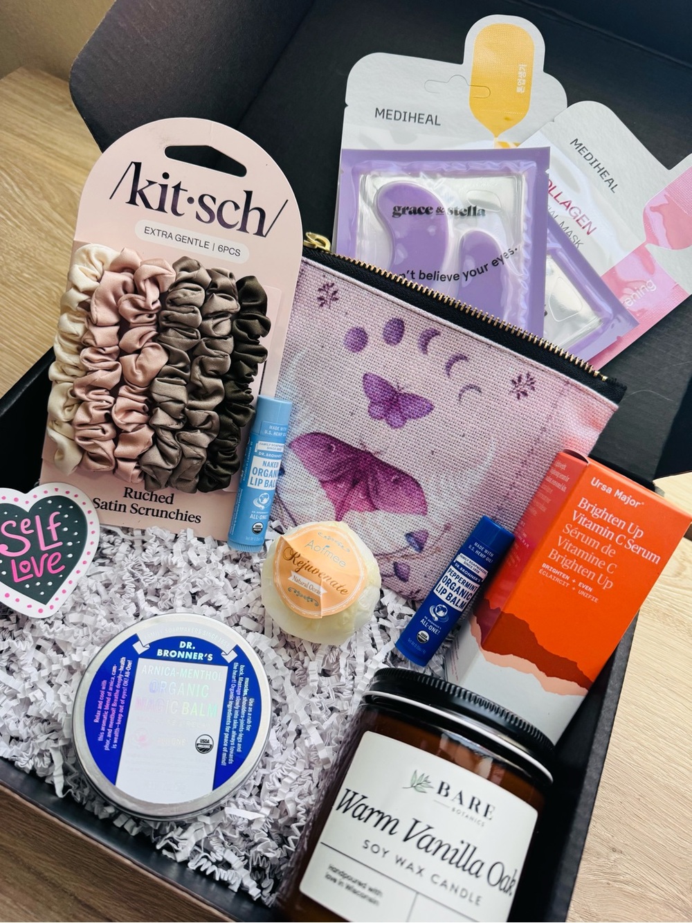 Self-Care Gift Set - Purple/Pink Butterfly Pouch